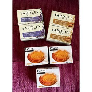 Lot 7 Yardley London Soap 2 English Lavender 2 Oatmeal Almond & 3 Pears Soap Bar